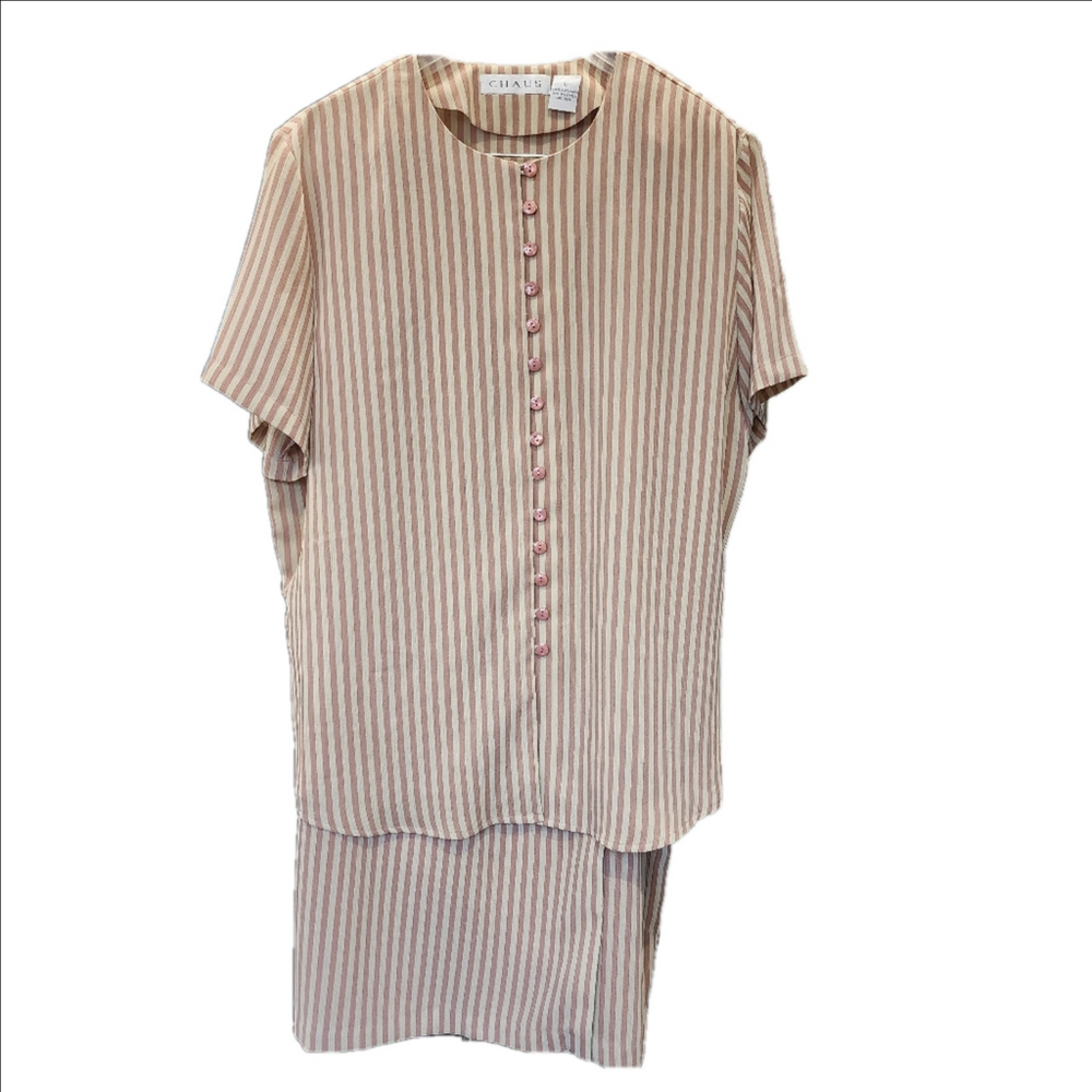 Chaus Striped Blouse and Skirt Set